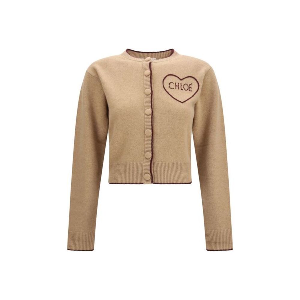 Chloé Beige Wool Oves Aries Women's Cardigan